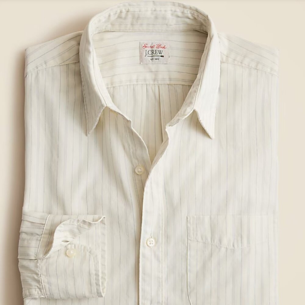 NWT J Crew Secret Wash cotton poplin shirt with point collar - M